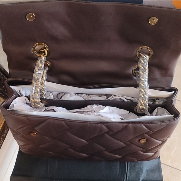 KURT GEIGER Macro Kensington Brown Leather Corssbody Bag - Picture 5 of 13